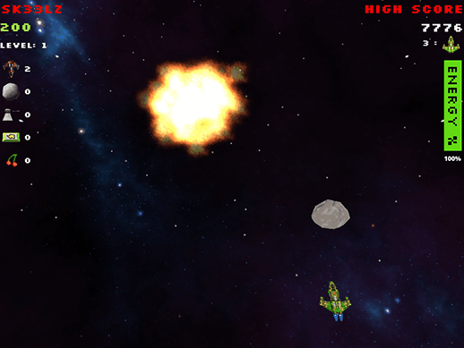 Screenshot of Space Jawns gameplay.